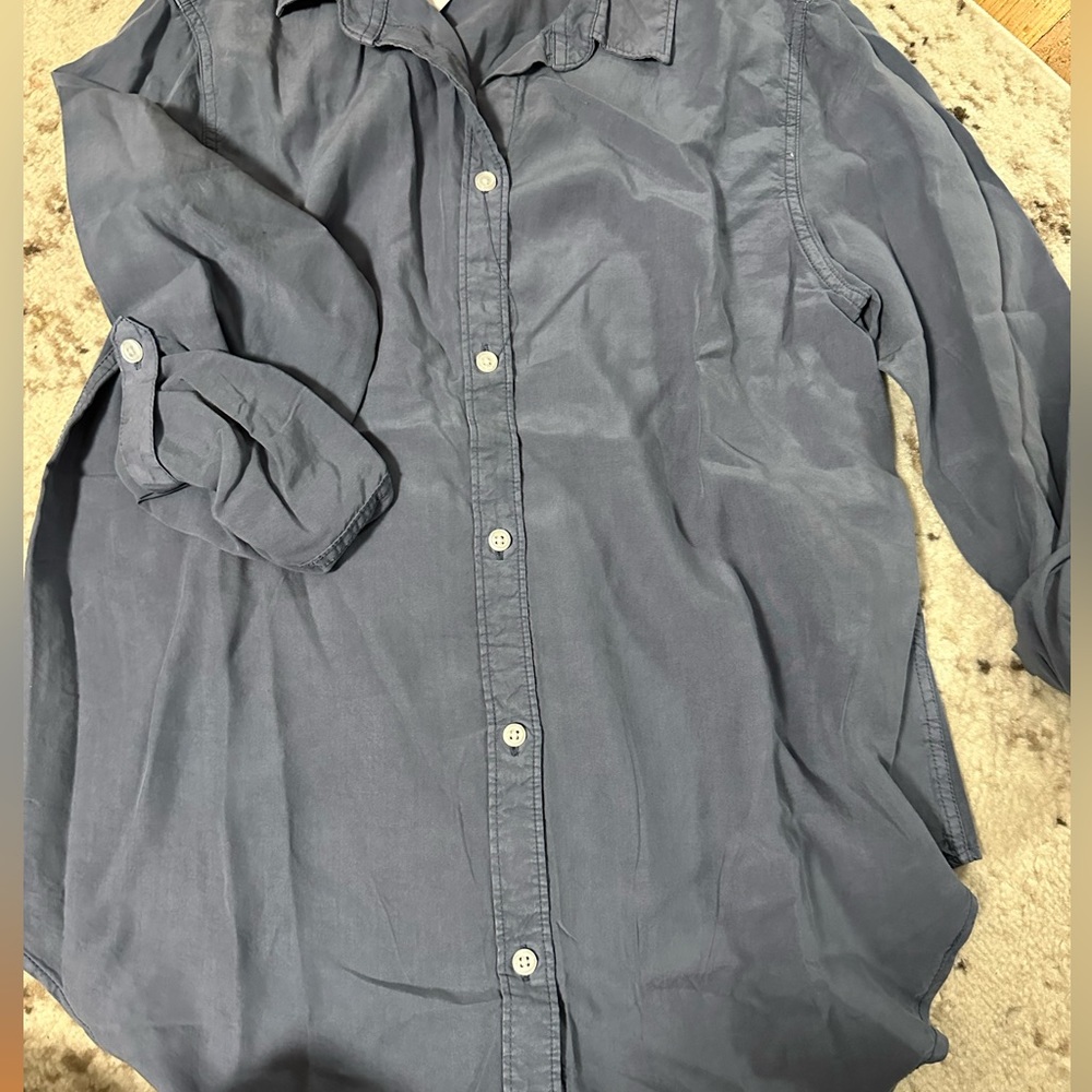 New💕 Infinity blue tencel button shirt - Picture 6 of 8